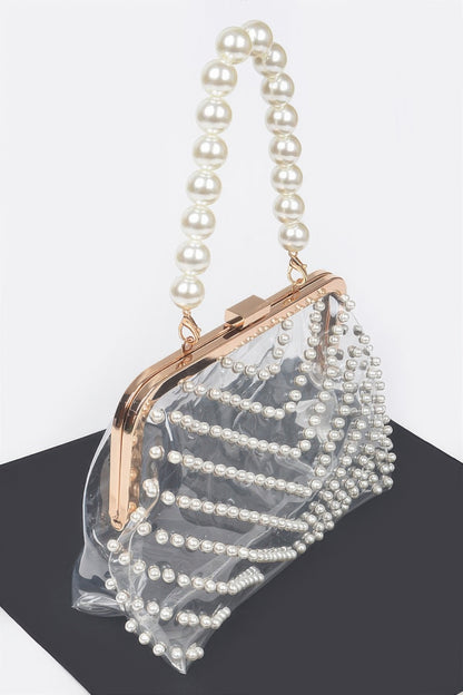 Stone Studded Transparent Clutch - Tigbul's Variety Fashion Shop