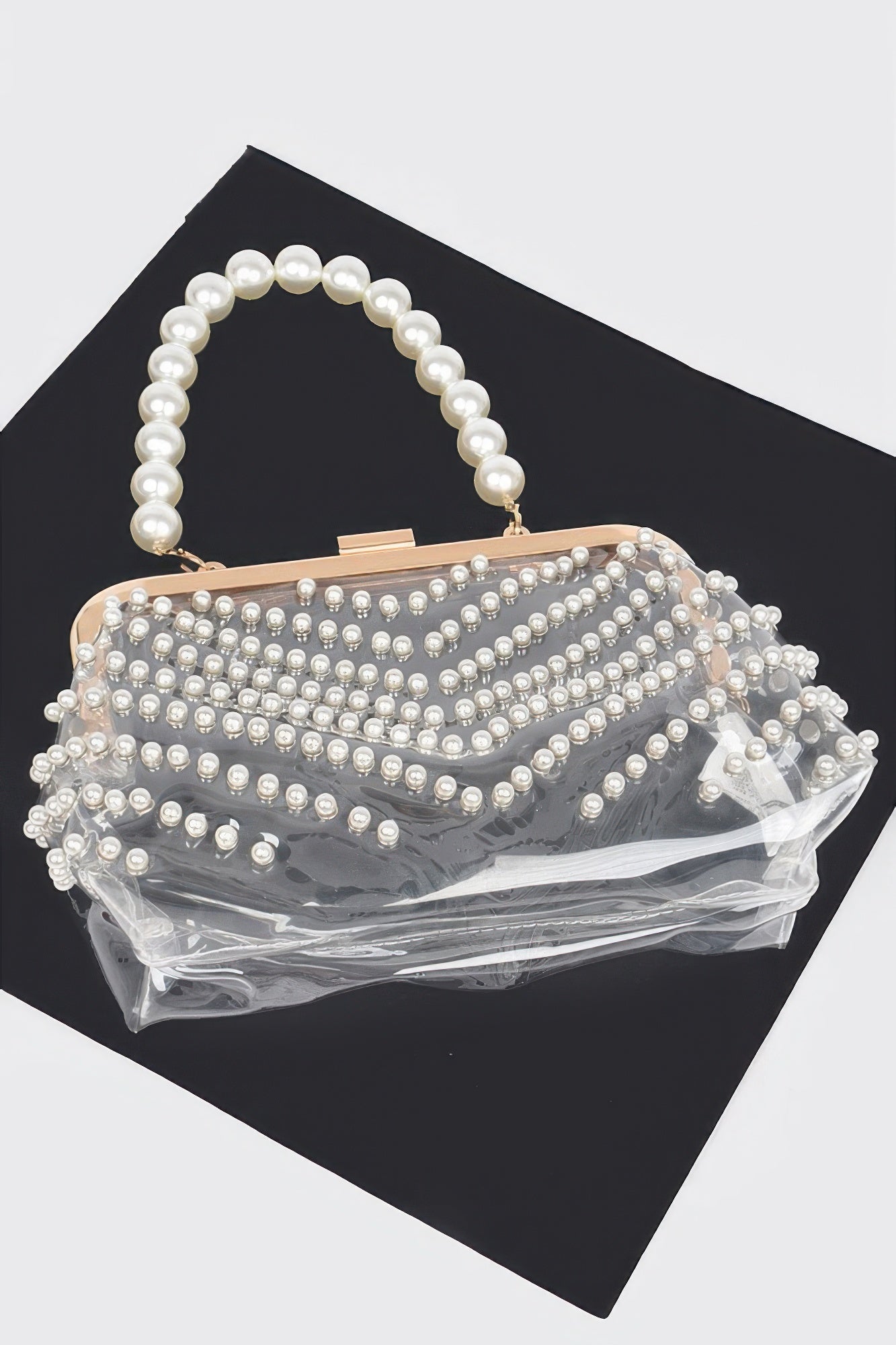 Stone Studded Transparent Clutch - Tigbul's Variety Fashion Shop
