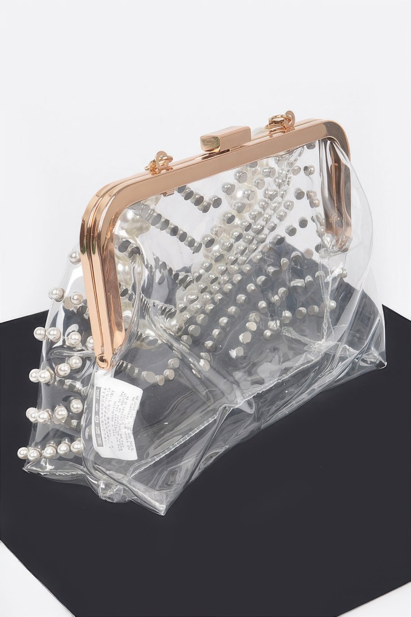 Stone Studded Transparent Clutch - Tigbul's Variety Fashion Shop