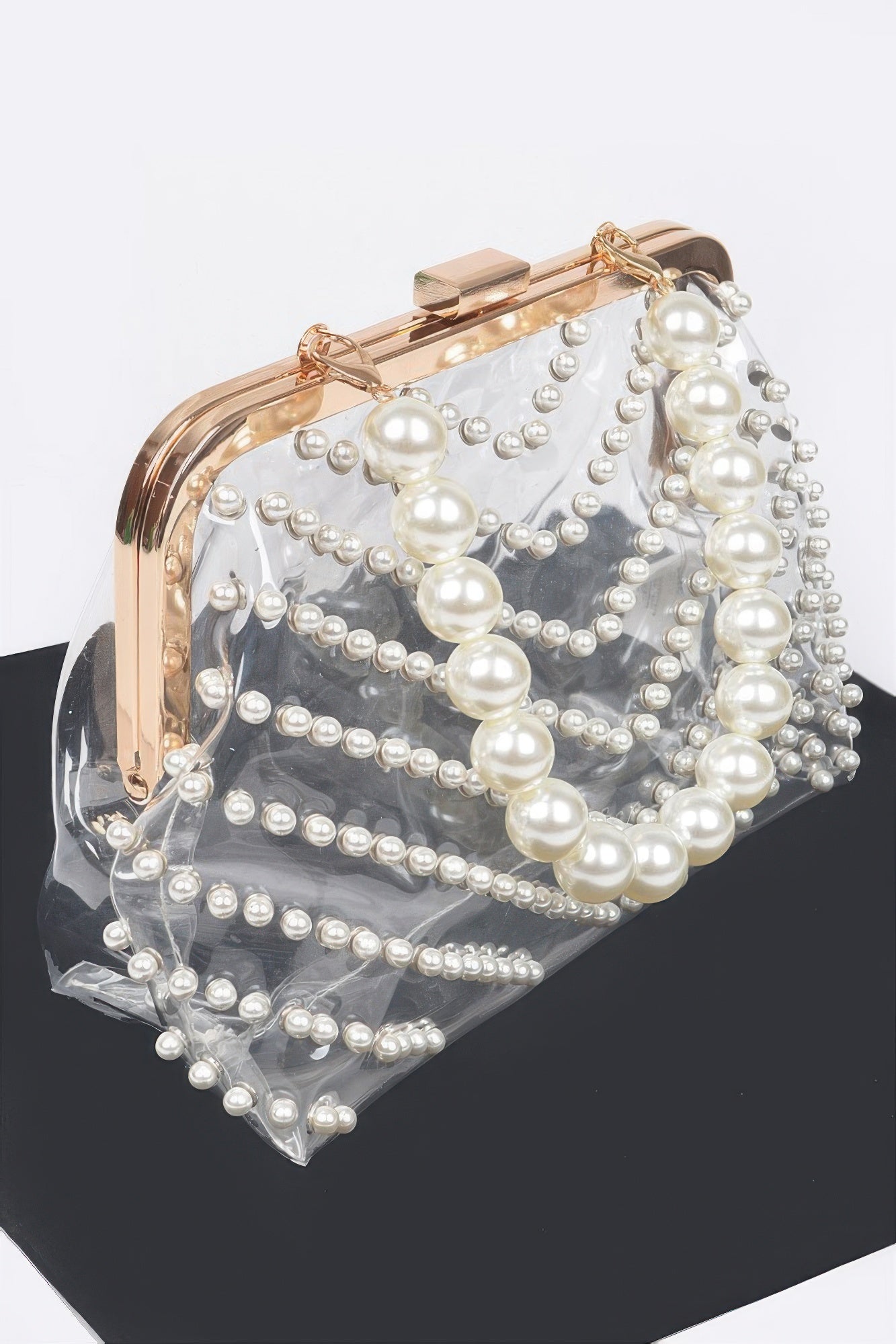 Stone Studded Transparent Clutch - Tigbul's Variety Fashion Shop