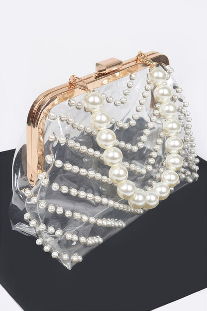 Stone Studded Transparent Clutch - Tigbul's Variety Fashion Shop