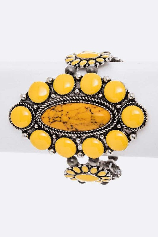 Stone Western Oversize Stretch Bracelet - Tigbul's Variety Fashion Shop