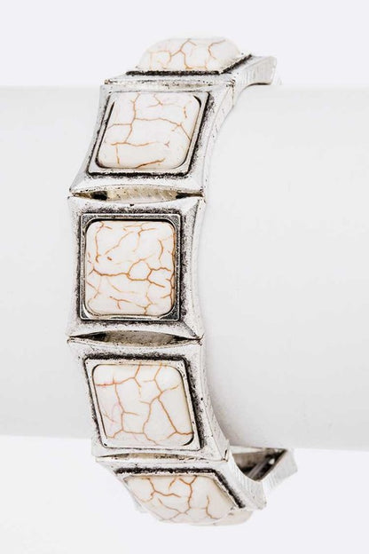 Stretch Square Stone Bracelet - Tigbul's Variety Fashion Shop