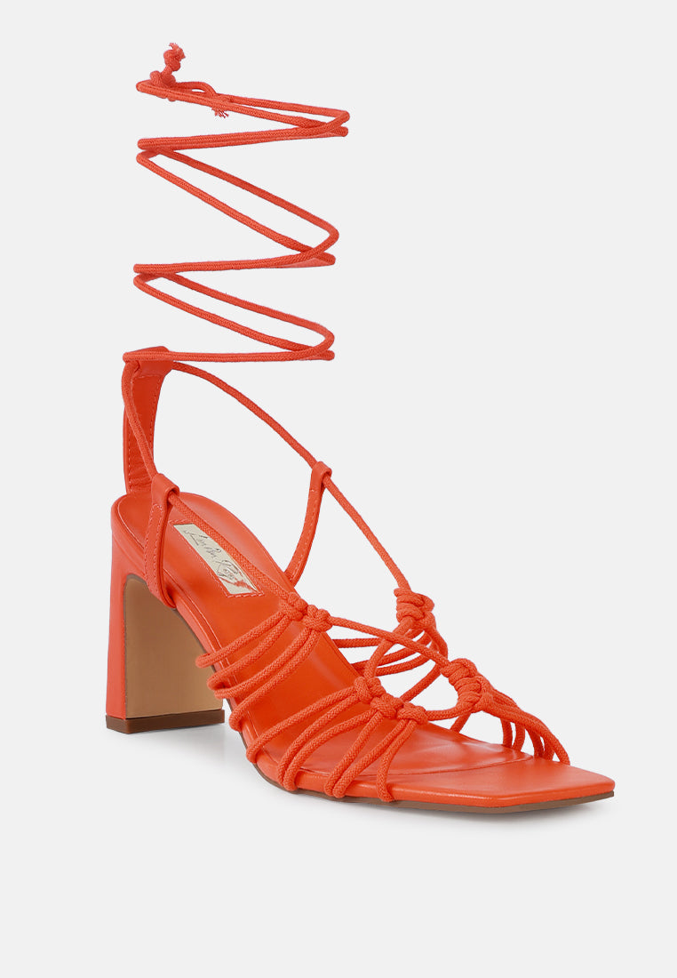 Strings Attach Lace Up Italian Block Heel Sandals - Tigbul's Variety Fashion Shop