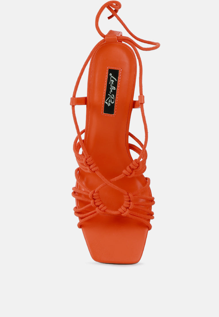Strings Attach Lace Up Italian Block Heel Sandals - Tigbul's Variety Fashion Shop