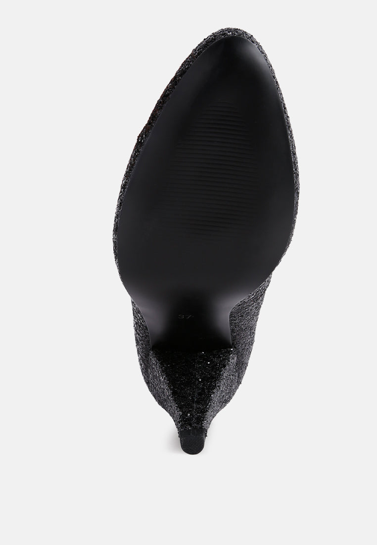 Sugar Plum Glitter Conical Heel Pumps - Tigbul's Variety Fashion Shop