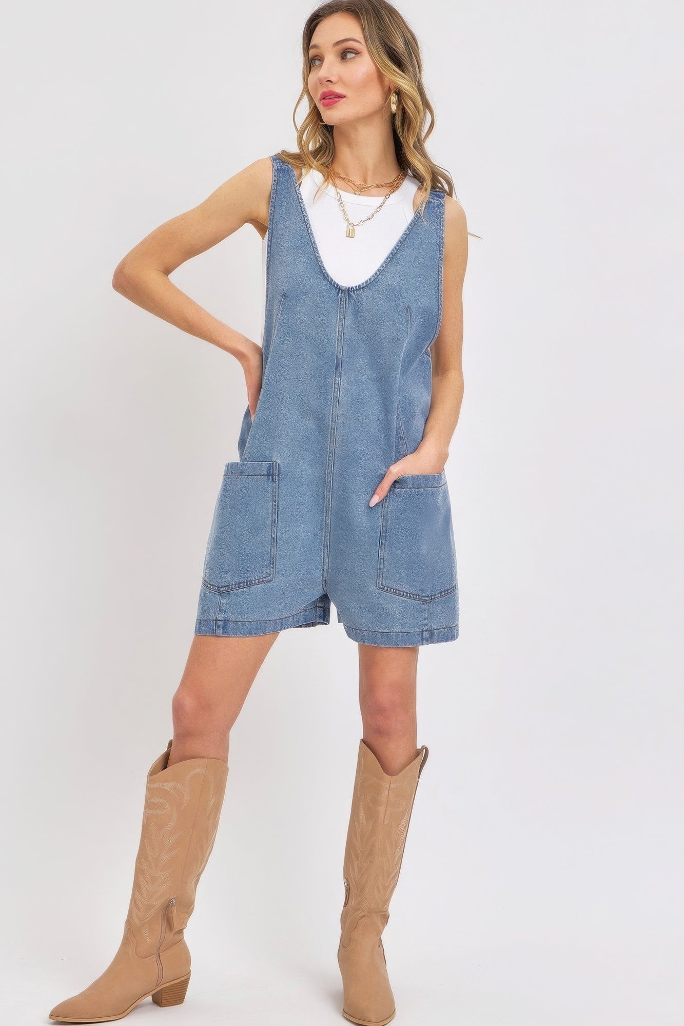 Summer Denim Overall Romper - Tigbul's Variety Fashion Shop