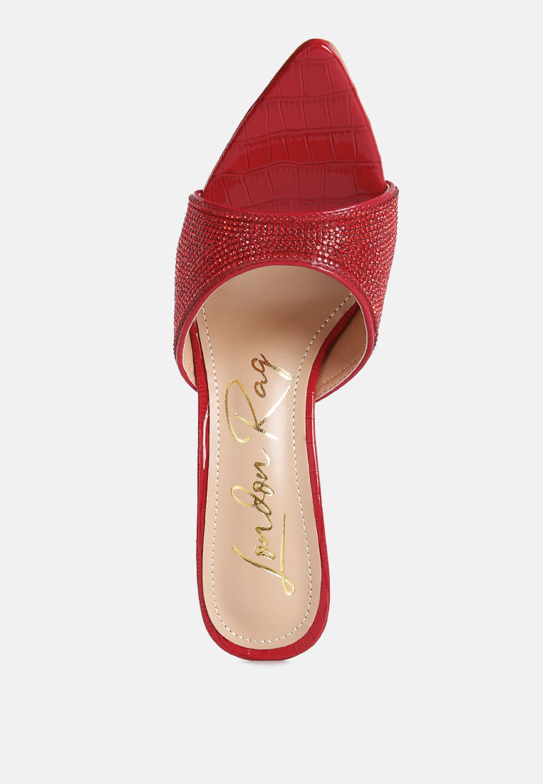 Sundai Rhinestone Embellished Stiletto Sandals - Tigbul's Variety Fashion Shop