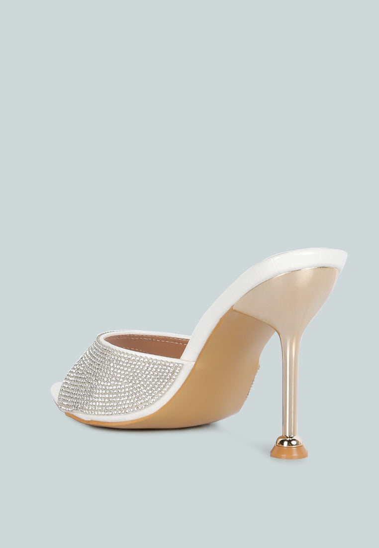 Sundai Rhinestone Embellished Stiletto Sandals - Tigbul's Variety Fashion Shop