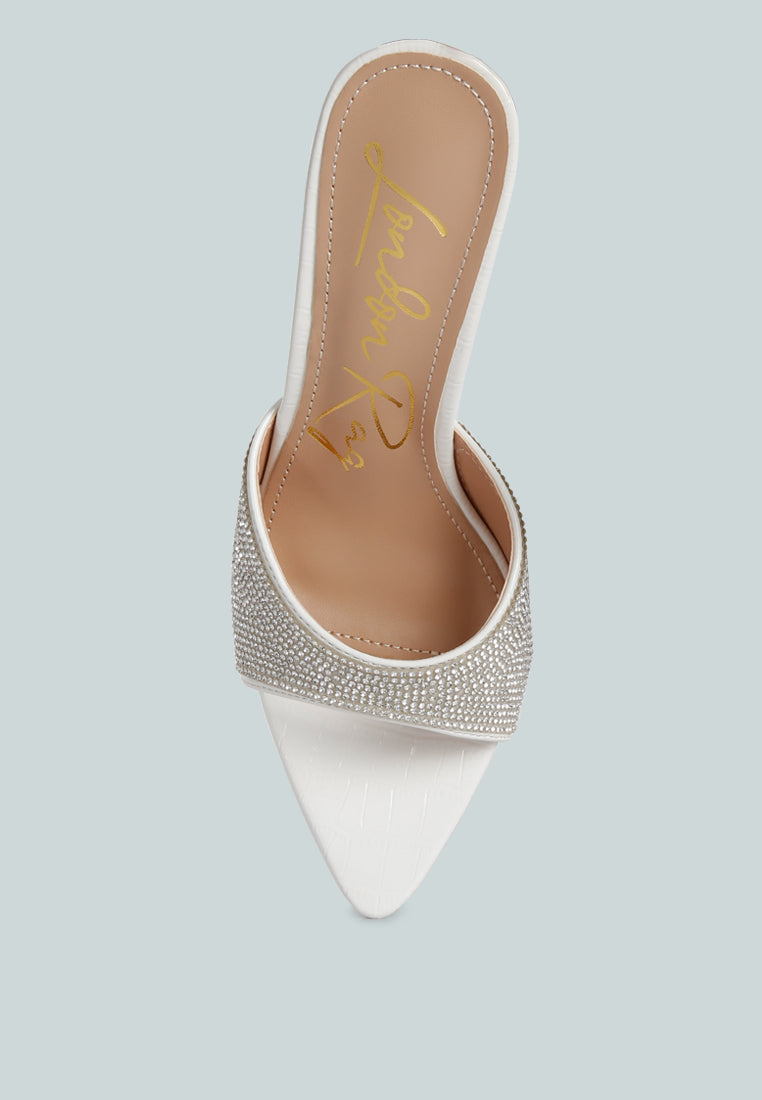 Sundai Rhinestone Embellished Stiletto Sandals - Tigbul's Variety Fashion Shop