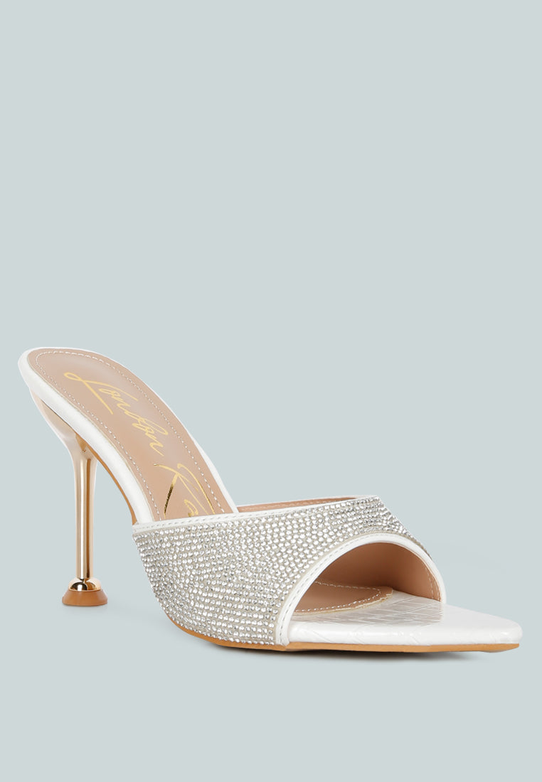 Sundai Rhinestone Embellished Stiletto Sandals - Tigbul's Variety Fashion Shop
