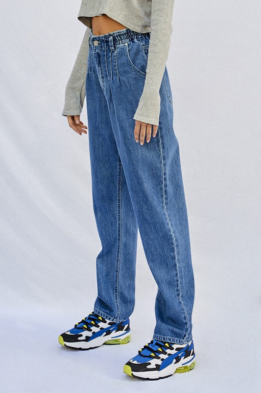 Super High Rise Pleated Mom Jeans - Tigbul's Variety Fashion Shop