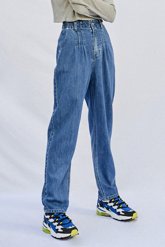 Super High Rise Pleated Mom Jeans - Tigbul's Variety Fashion Shop