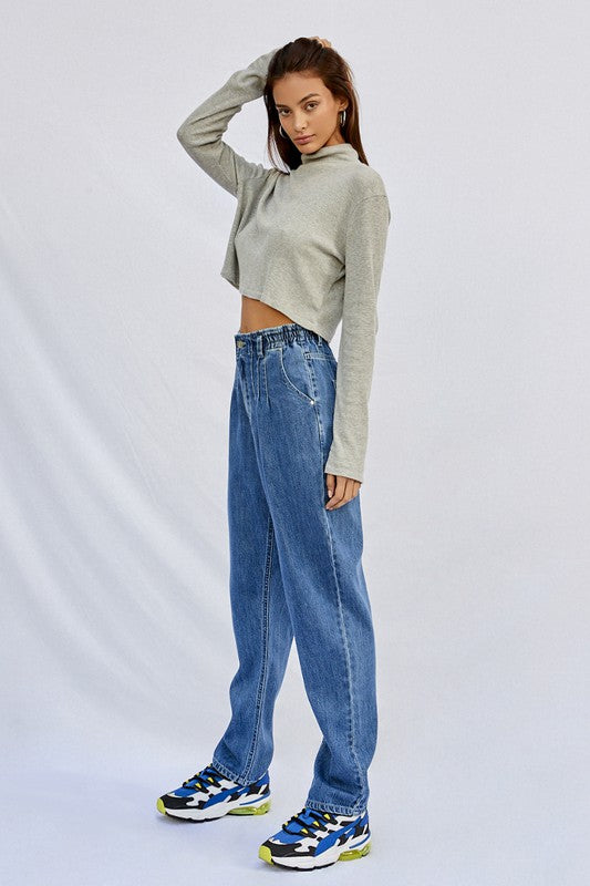 Super High Rise Pleated Mom Jeans - Tigbul's Variety Fashion Shop