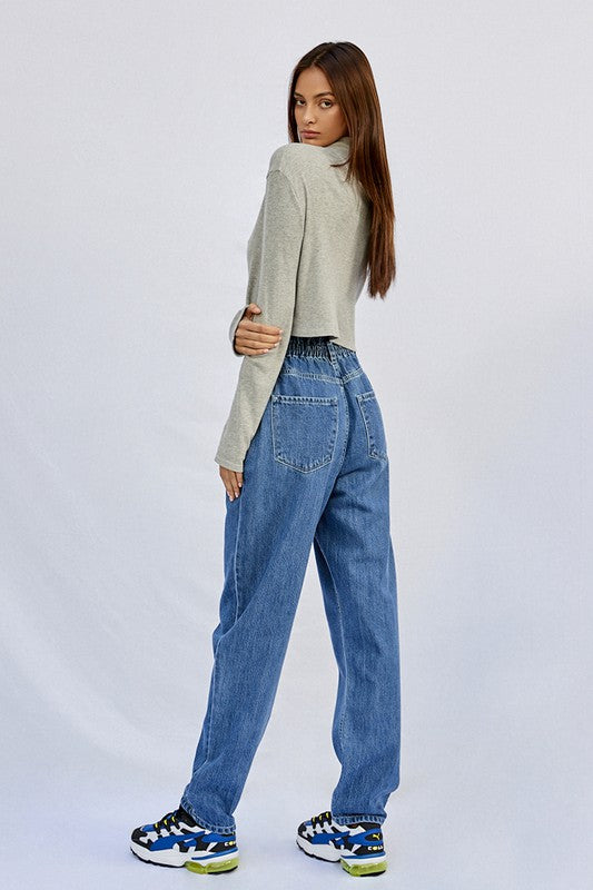 Super High Rise Pleated Mom Jeans - Tigbul's Variety Fashion Shop