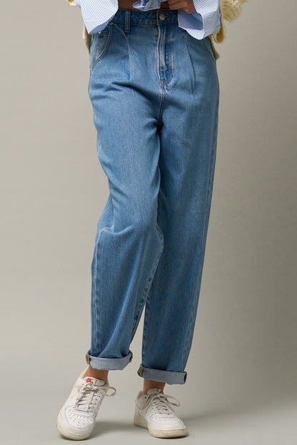 Super High Waist Slouch Jeans - Tigbul's Variety Fashion Shop