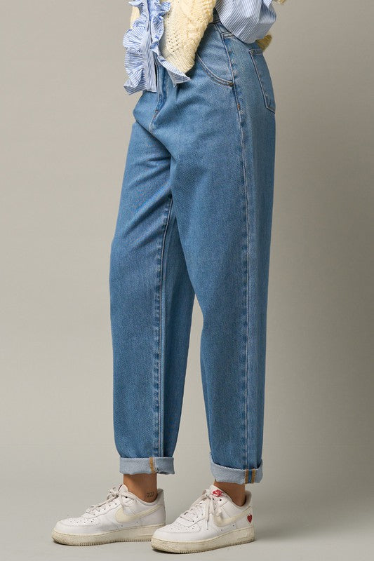 Super High Waist Slouch Jeans - Tigbul's Variety Fashion Shop
