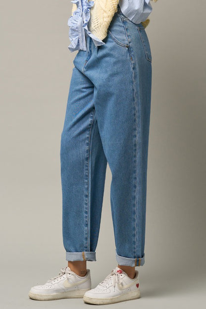 Super High Waist Slouch Jeans - Tigbul's Variety Fashion Shop