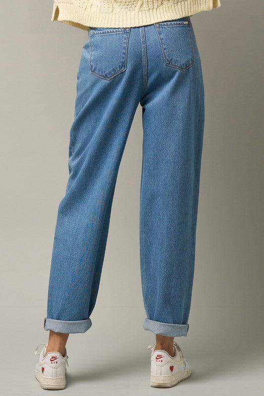 Super High Waist Slouch Jeans - Tigbul's Variety Fashion Shop