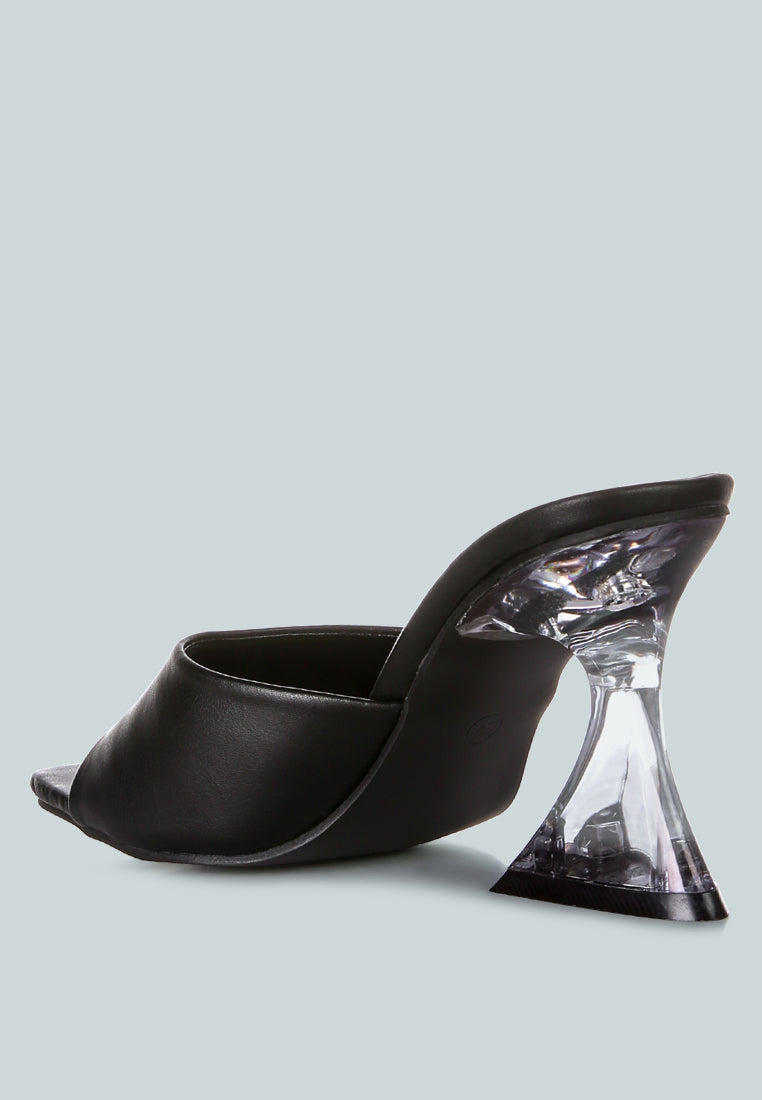 Sweet16 Clear Spool Heel Sandals - Tigbul's Variety Fashion Shop