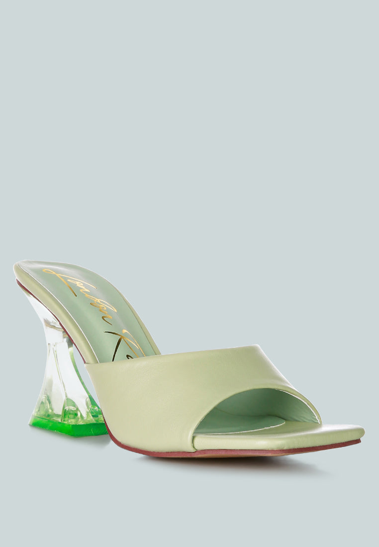 Sweet16 Clear Spool Heel Sandals - Tigbul's Variety Fashion Shop