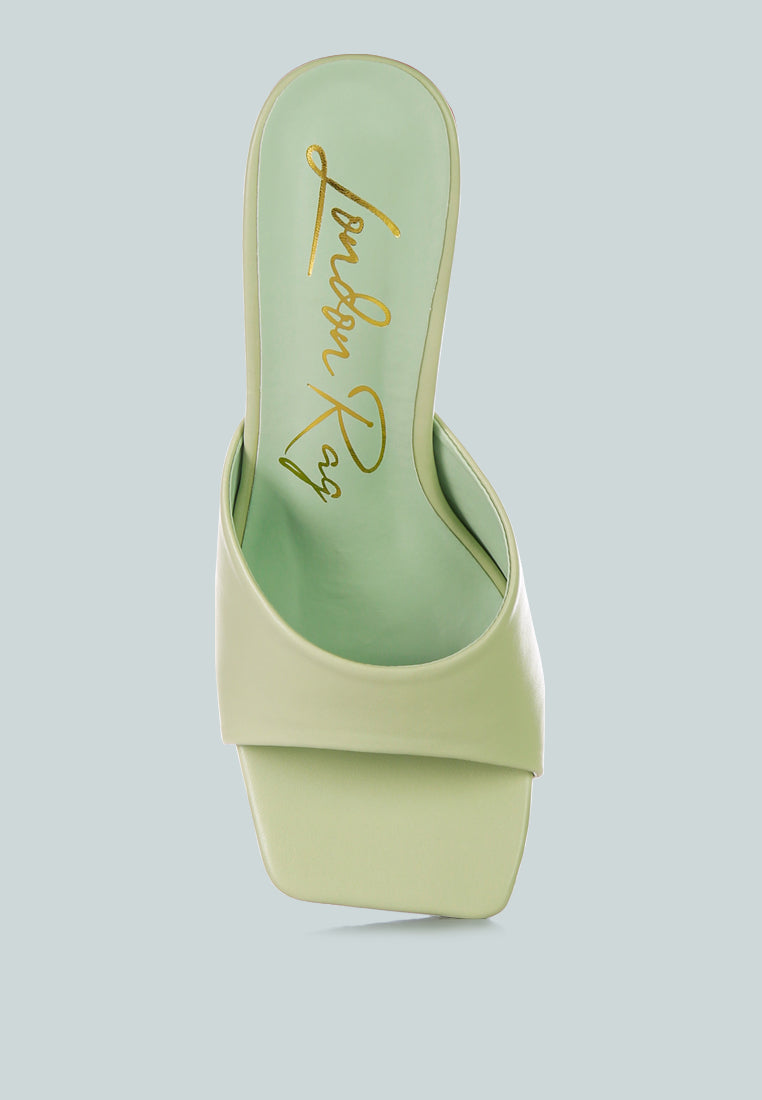 Sweet16 Clear Spool Heel Sandals - Tigbul's Variety Fashion Shop