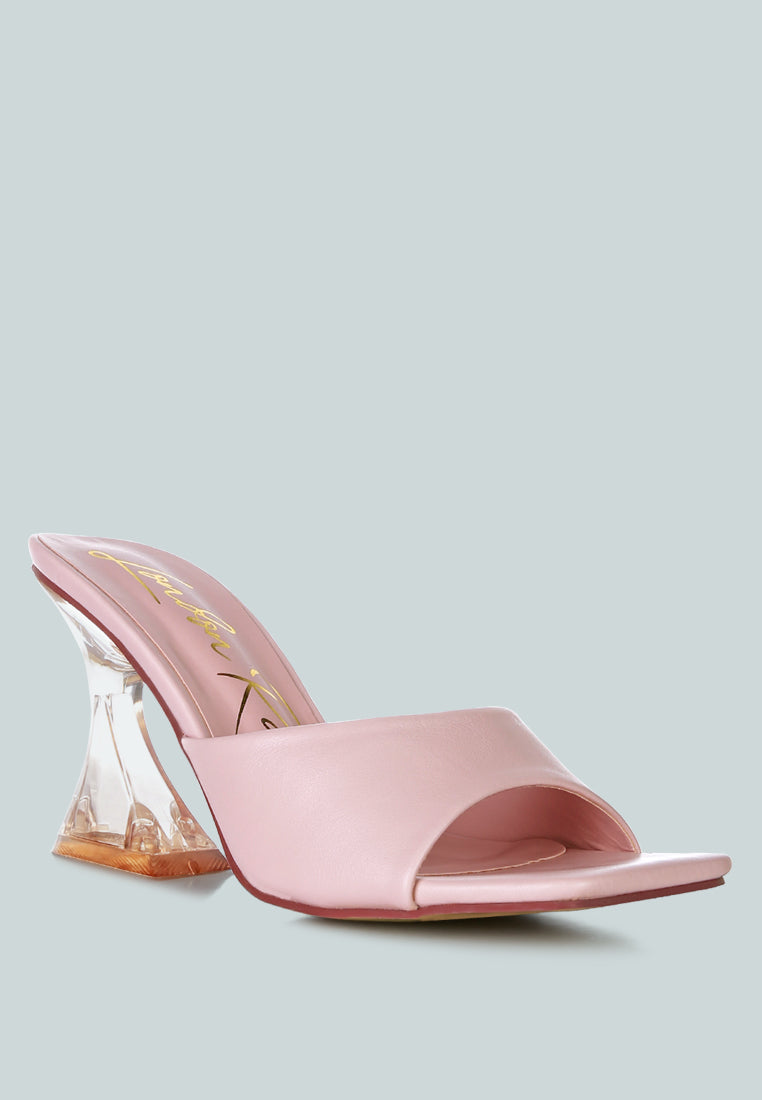 Sweet16 Clear Spool Heel Sandals - Tigbul's Variety Fashion Shop