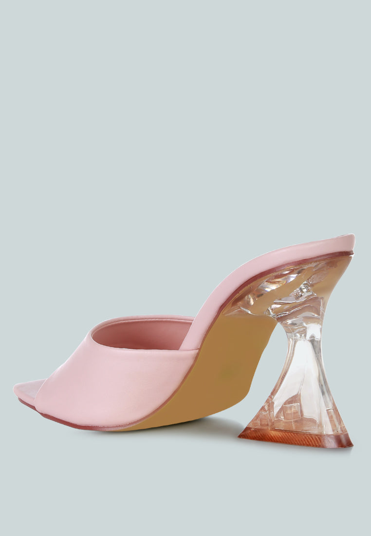 Sweet16 Clear Spool Heel Sandals - Tigbul's Variety Fashion Shop
