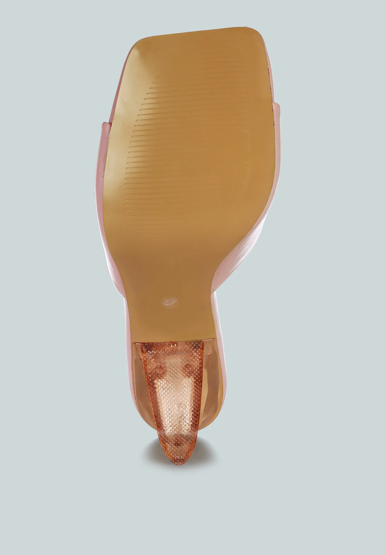 Sweet16 Clear Spool Heel Sandals - Tigbul's Variety Fashion Shop