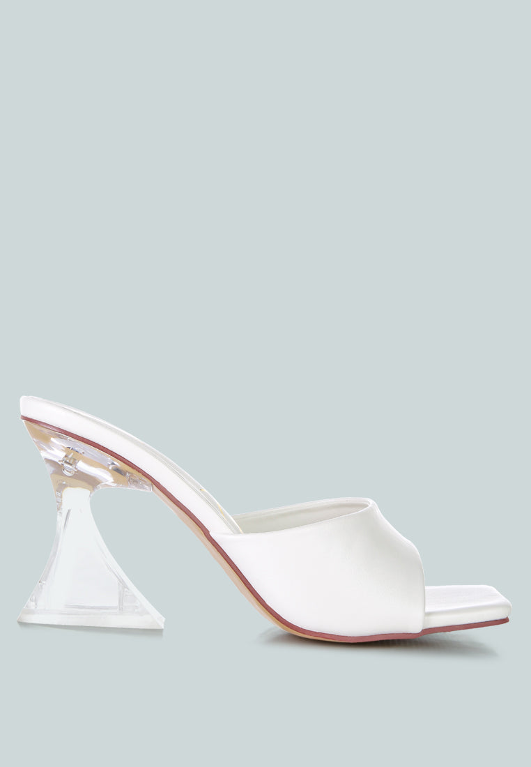 Sweet16 Clear Spool Heel Sandals - Tigbul's Variety Fashion Shop