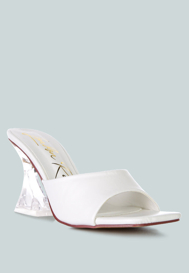 Sweet16 Clear Spool Heel Sandals - Tigbul's Variety Fashion Shop