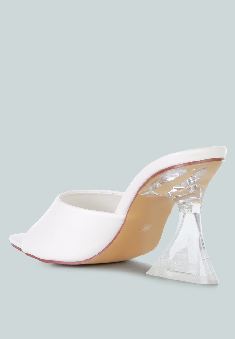 Sweet16 Clear Spool Heel Sandals - Tigbul's Variety Fashion Shop