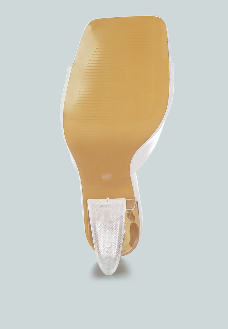 Sweet16 Clear Spool Heel Sandals - Tigbul's Variety Fashion Shop