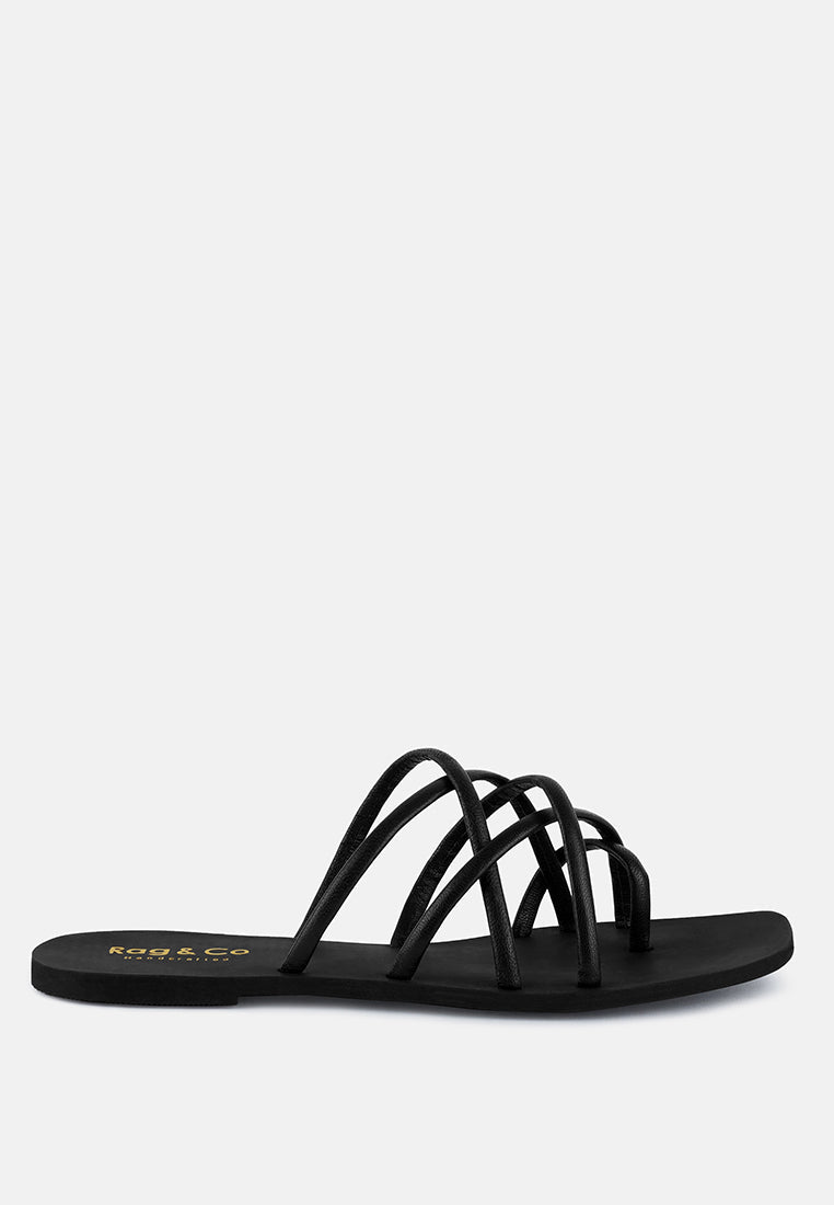 Sweetin Strappy Flat Slip On Sandals - Tigbul's Variety Fashion Shop
