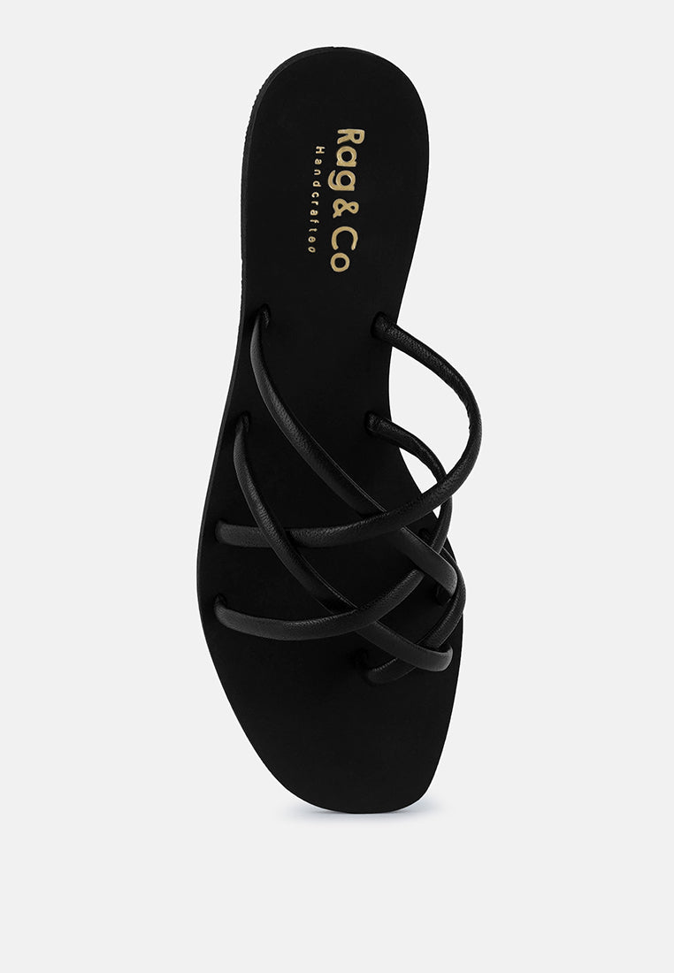 Sweetin Strappy Flat Slip On Sandals - Tigbul's Variety Fashion Shop