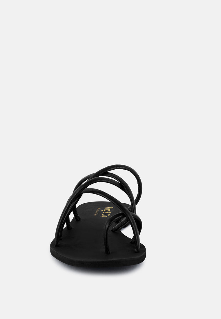 Sweetin Strappy Flat Slip On Sandals - Tigbul's Variety Fashion Shop