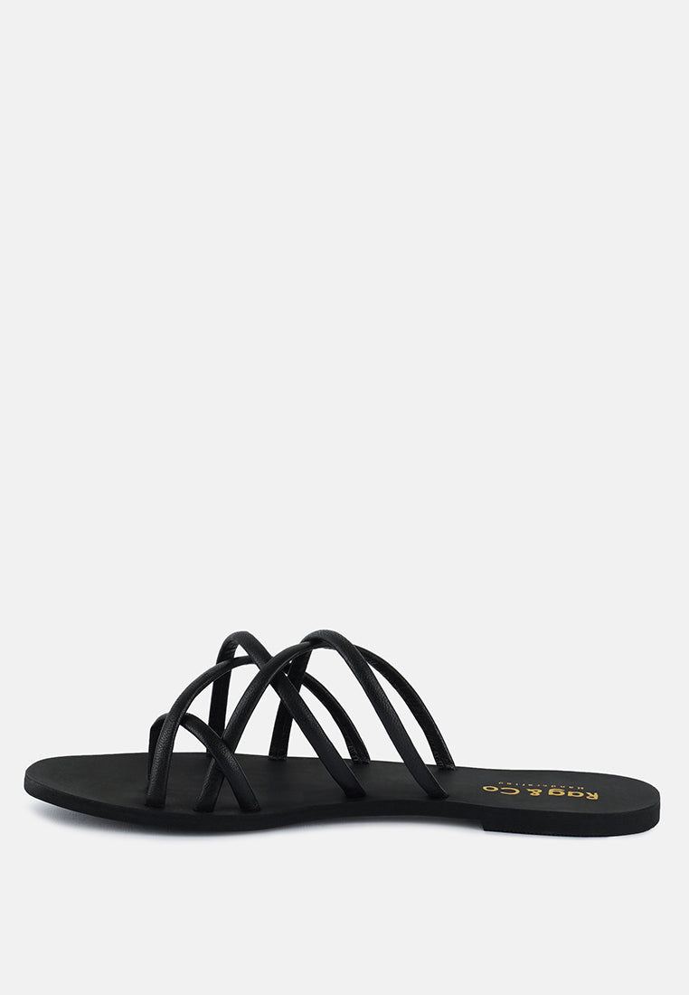 Sweetin Strappy Flat Slip On Sandals - Tigbul's Variety Fashion Shop