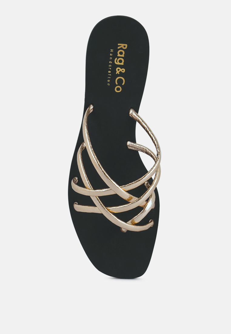 Sweetin Strappy Flat Slip On Sandals - Tigbul's Variety Fashion Shop