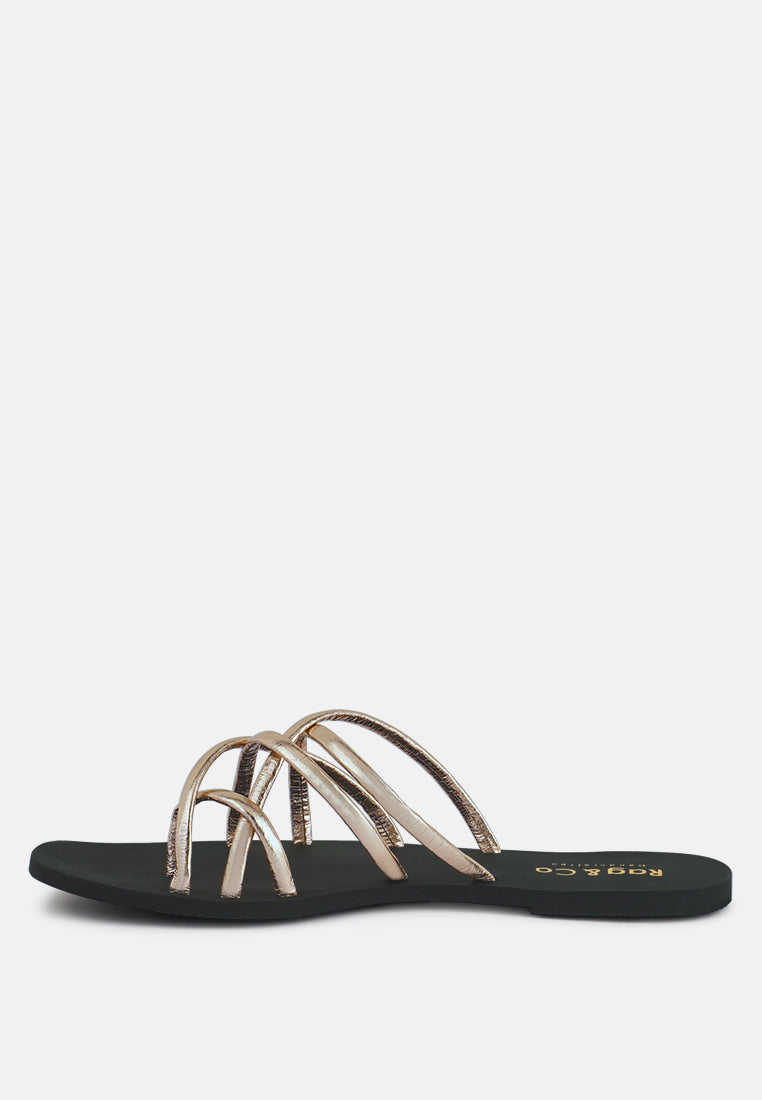 Sweetin Strappy Flat Slip On Sandals - Tigbul's Variety Fashion Shop