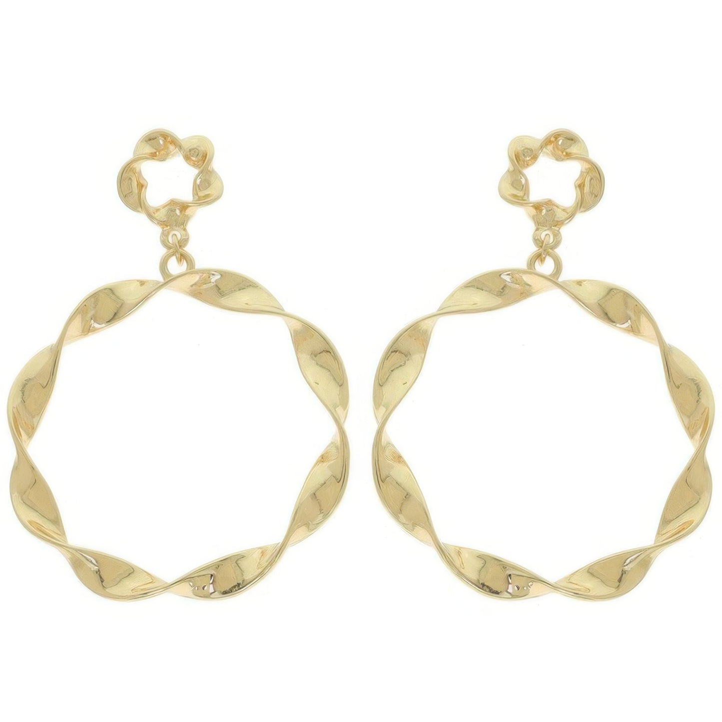 Swirl Edge Round Post Earrings - Tigbul's Variety Fashion Shop