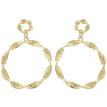 Swirl Edge Round Post Earrings - Tigbul's Variety Fashion Shop