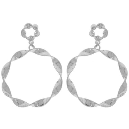 Swirl Edge Round Post Earrings - Tigbul's Variety Fashion Shop