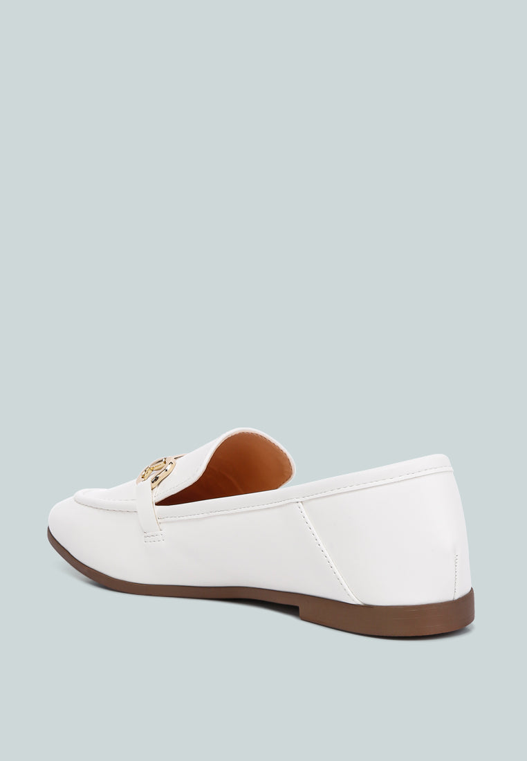 Talula Horsebit Embellished Faux Leather Loafers - Tigbul's Variety Fashion Shop