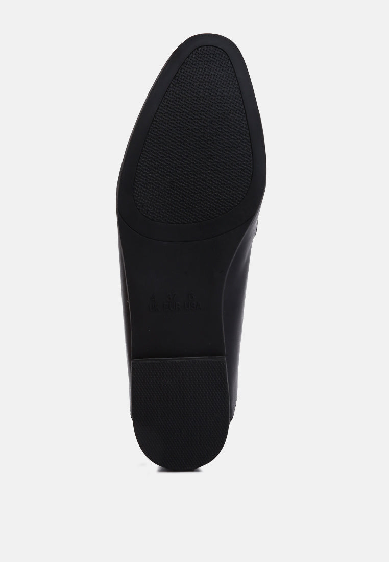 Talula Horsebit Embellished Faux Leather Loafers - Tigbul's Variety Fashion Shop