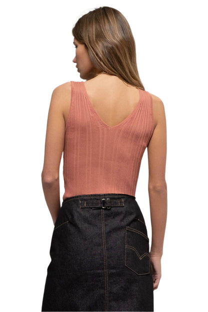 Sleeveless V Neck Sweater Knit Top - Tigbul's Variety Fashion Shop