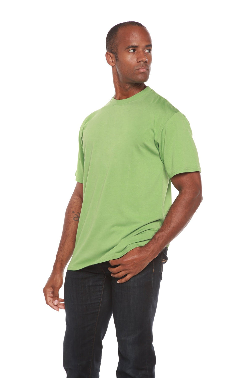 Clearance Men's Bamboo Short Sleeve Contrast Stitch T-Shirt - Tigbul's Variety Fashion Shop