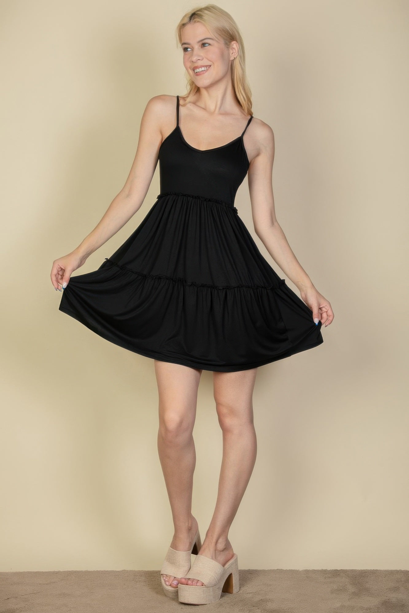 Tiered Cami Swing Dress - Tigbul's Variety Fashion Shop