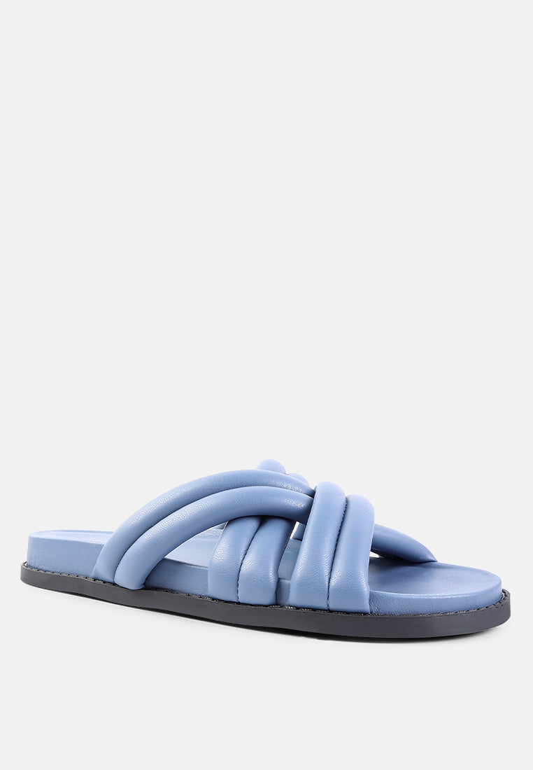 Tora Quilted Strap Slider Flats - Tigbul's Variety Fashion Shop
