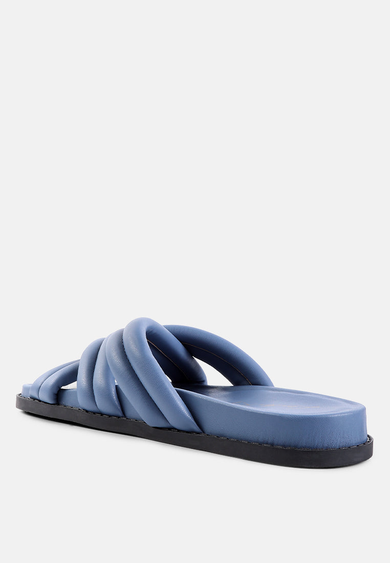 Tora Quilted Strap Slider Flats - Tigbul's Variety Fashion Shop