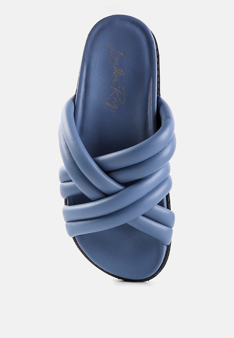 Tora Quilted Strap Slider Flats - Tigbul's Variety Fashion Shop